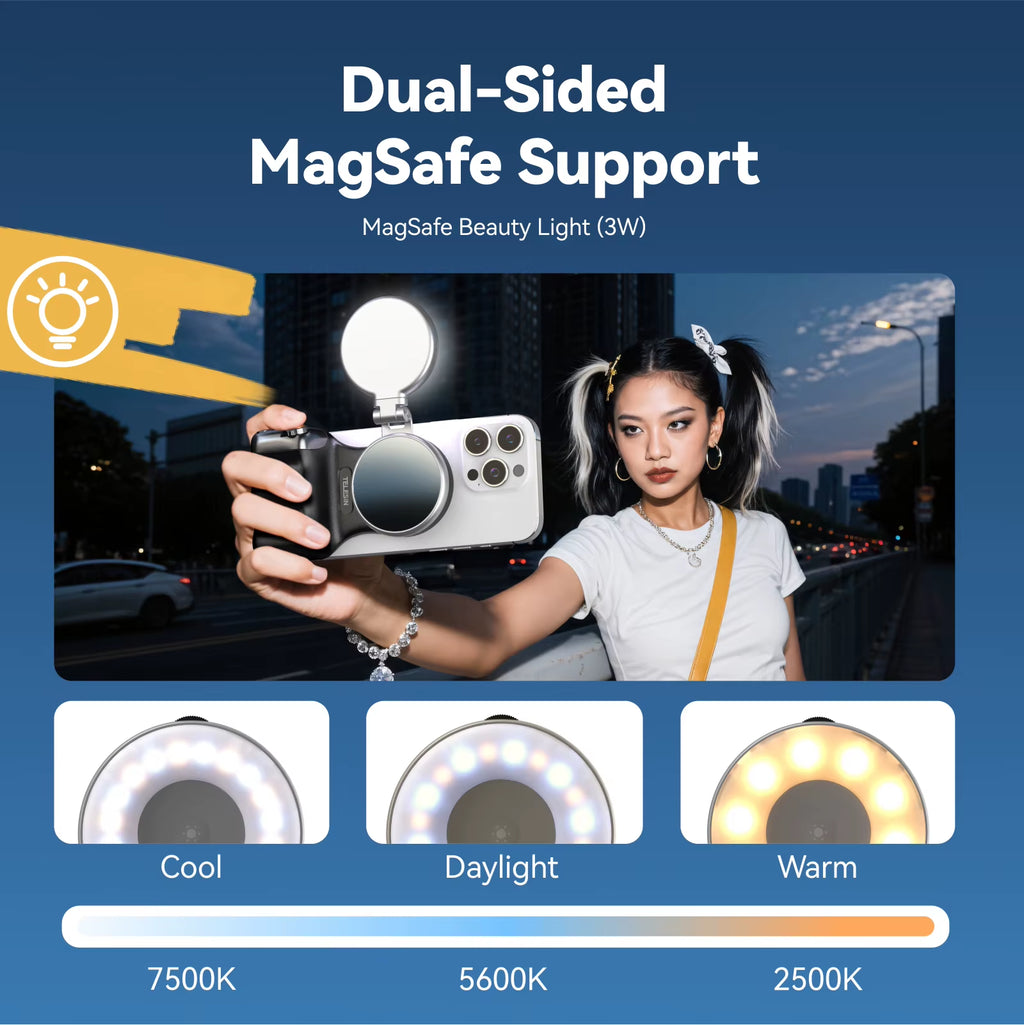 TELESIN Magnetic Phone Camera Shoot Hand Grip Phone Holder Shooting Aid Remote Control Handle for Iphone HUAWEI SAMSUNG Phone